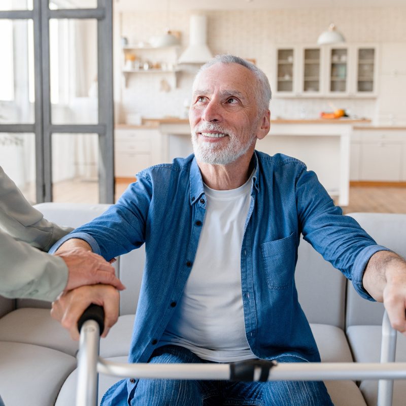 A mature member relaxing at home